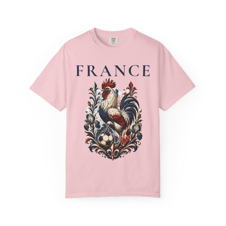 France Rooster Soccer Graphic Shirt, Vintage French Football Tee, Coq Gaulois Soccer Fan Gift Blossom