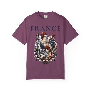 France Rooster Soccer Graphic Shirt, Vintage French Football Tee, Coq Gaulois Soccer Fan Gift Berry
