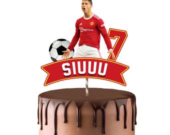 Ronaldo siuuu cake topper party birthday