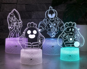 Cartoon LED Night Light, Acrylic Desk Lamp, Color Changing Kids Room Light, Cute Bedroom Mood Lamp, Birthday Gift for Kids, Gamer Desk Decor