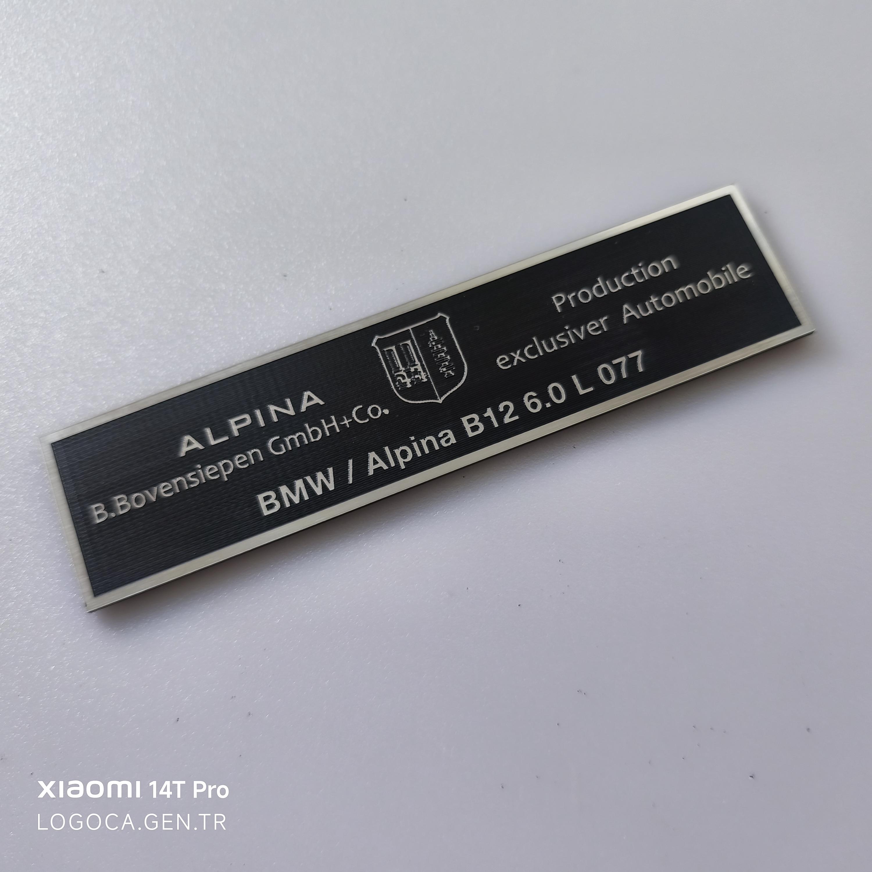 Personalized Alpina Dashboard Plaque – BMW Interior Badge (11.7cm