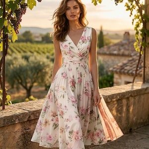 ladies floral tea dress Tea Party Floral Dress Ladies