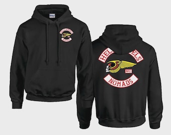 Sweat à capuche Hells Angels Nomads pour homme Double DTG