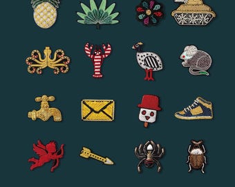 Luxury Hand-Embroidered Fun Brooch Pins – Unique Handmade Indian Stitch Accessories for Jackets, Bags & Clothing