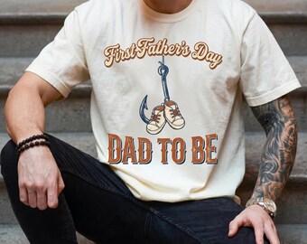 Camiseta para o Primeiro Dia dos Pais, Presente para o Novo Papai, Camiseta para o Futuro Papai, Promovido a Papai, Papai de Primeira Viagem, Camiseta de Anúncio de Gravidez