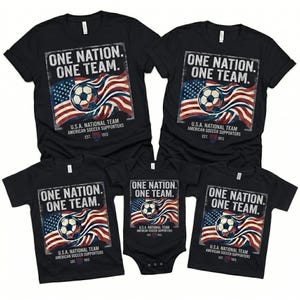 2026 World Cup Shirt, One Nation One Team USA Soccer Tee, American Flag Football Fan Gift, Retro USA Soccer Supporter Shirt image 3