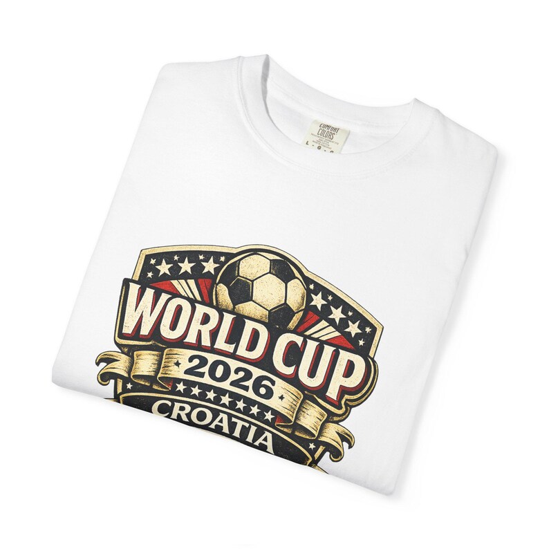 Croatia World Cup 2026 Soccer Fan T-Shirt, Vintage Crest Supporter Tee image 4