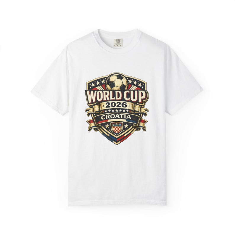 Croatia World Cup 2026 Soccer Fan T-Shirt, Vintage Crest Supporter Tee image 5