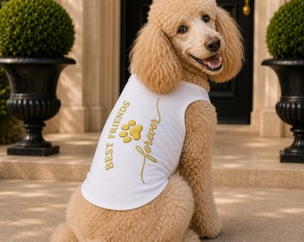 Freunde für immer Hund Tank Top | Luxus-Haustierkleidung, minimalistisches Design