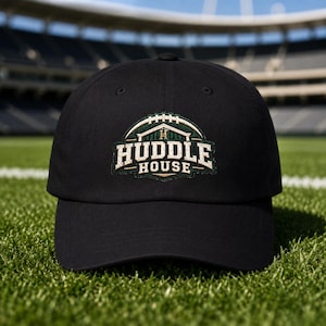Embroidered Huddle House Football Cap, Unisex Game Day Hat, Cotton Sports Cap