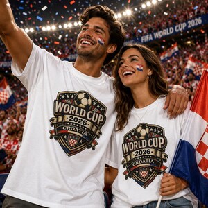 Croatia World Cup 2026 Soccer Fan T-Shirt, Vintage Crest Supporter Tee image 3