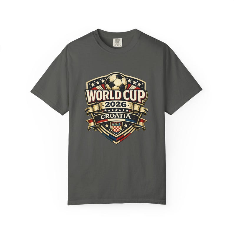 Croatia World Cup 2026 Soccer Fan T-Shirt, Vintage Crest Supporter Tee image 7