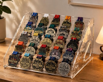 Clear Acrylic Medal Display Stand – Sports Achievement Showcase Case