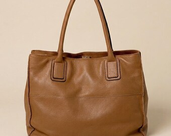 Sac fourre-tout en cuir marron sac à bandoulière en cuir de vachette véritable fait à la main pour femmes minimaliste sac à main de tous les jours grand sac à main cadeau