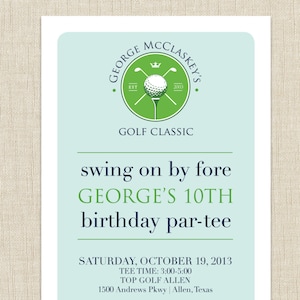 golf birthday party invitation - golf party