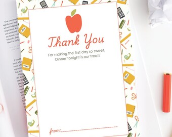 Back to School Gift Card Holder. INSTANT DOWNLOAD. Back to School Teacher Gift