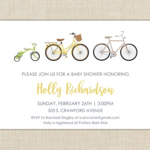 Bicycle Baby Shower Invitation. Baby Shower Invitation. Gender Neutral Baby Shower Invitation Bild 1