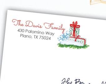 Christmas Return Address Labels, Christmas Gift Return address stickers, return address, return address label stickers