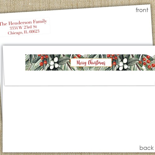 Wrap Around Return Address Labels. Christmas Address Labels. Etsy