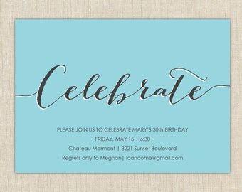 Adult birthday invitations. celebrate invitation