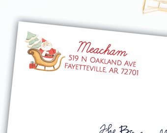 Christmas Return Address Labels, Return address stickers, return address, santa address labels