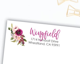 Return Address Labels, Return address stickers, return address, return address label stickers, floral return address label