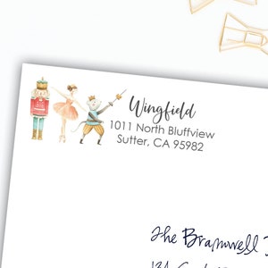 Christmas Return Address Labels, Return address stickers, return address, nutcracker address labels