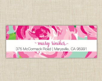 Return Address Labels, Return address stickers, return address, return address label stickers, preppy pattern