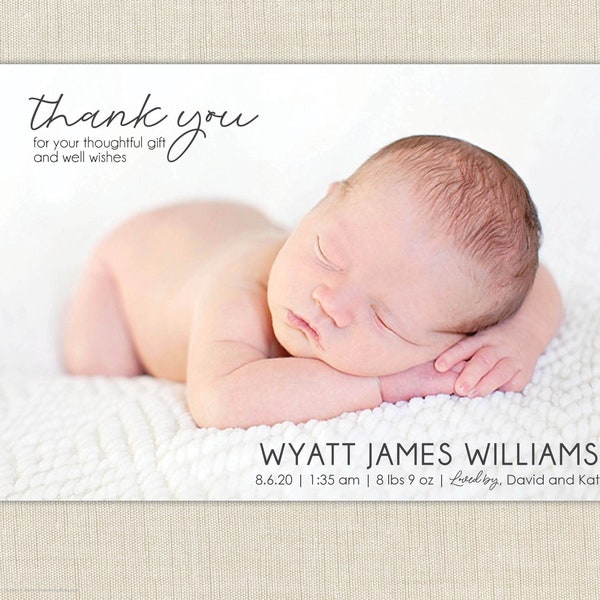 Thank you birth announcement. Announcement thank you card. Thank you card.