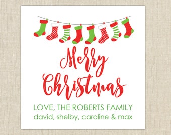 Christmas gift labels, Christmas gift label sticker, personalized christmas labels, set of 25