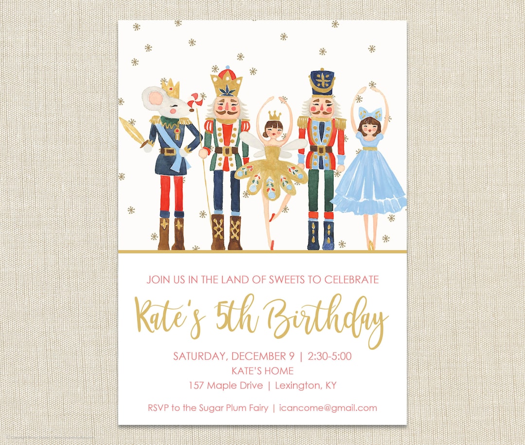 Nutcracker Invitation, Nutcracker Birthday Invitation, Nutcracker