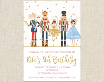 Nutcracker Invitation, Nutcracker Birthday Invitation, Nutcracker Birthday Party, Nutcracker Christmas Party