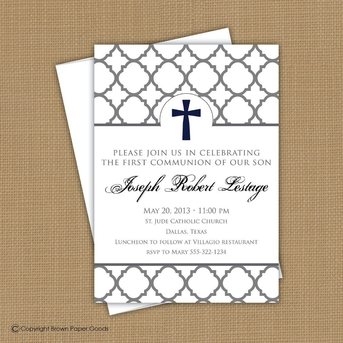 Confirmation Invitation. First Communion Invitation Baptism Etsy
