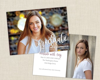 Graduation Announcement, Graduation Invitation, Modern Graduation Invitation, party, Printable Graduation Invitation