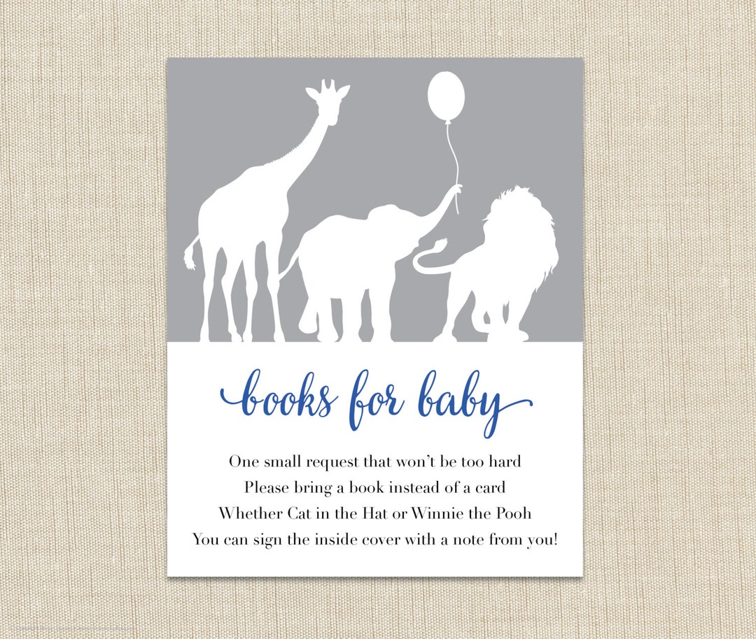 Baby Shower Book Request Cards Printable, Books for Baby Insert, Bring ...
