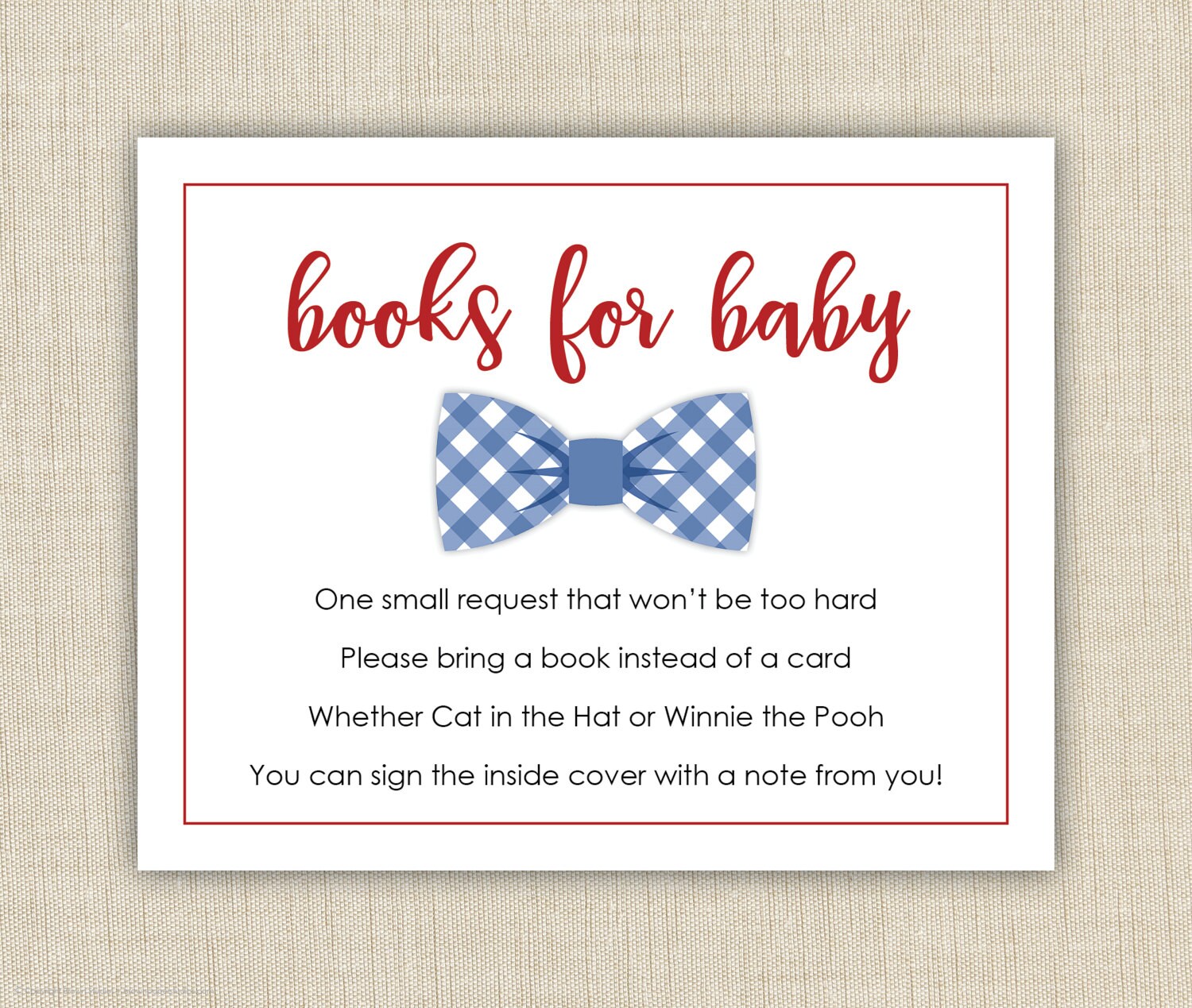 Baby Shower Book Request Cards Printable Books for Baby - Etsy