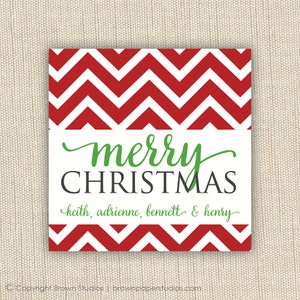 Personalized gift tag label sticker. Chevron gift label. set | Etsy