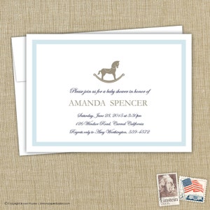 Baby Shower Invitation. Rocking Horse