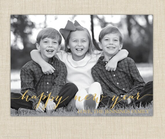 New Years Card Photo New Years Card Holiday Card Printable - Etsy