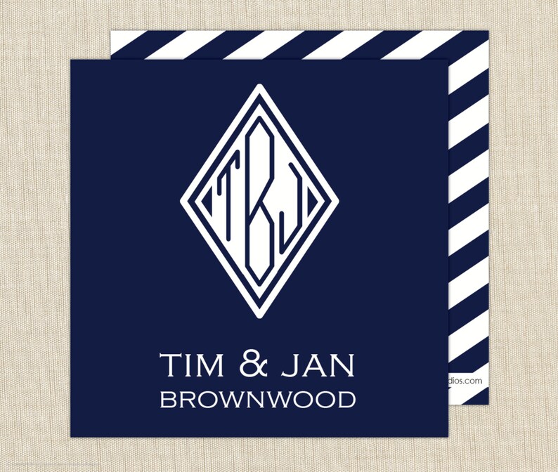 Personalized Gift Enclosure Cards With Envelopes. Monogram Etsy