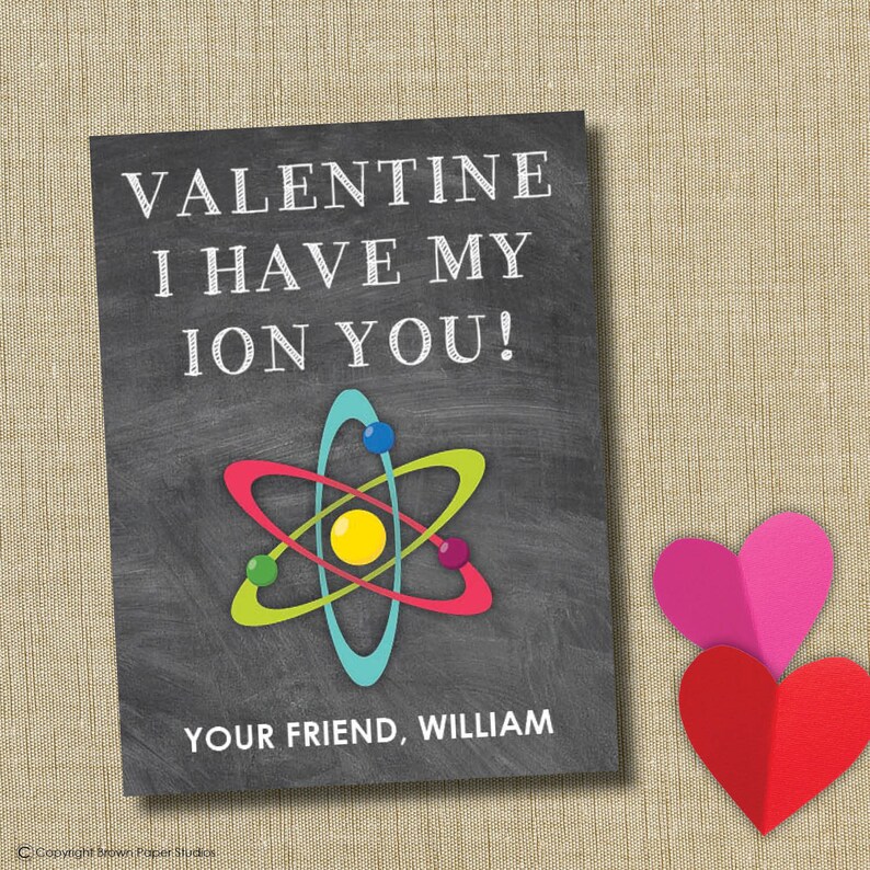 Science Valentines Day Card Classroom Valentines Printable Etsy