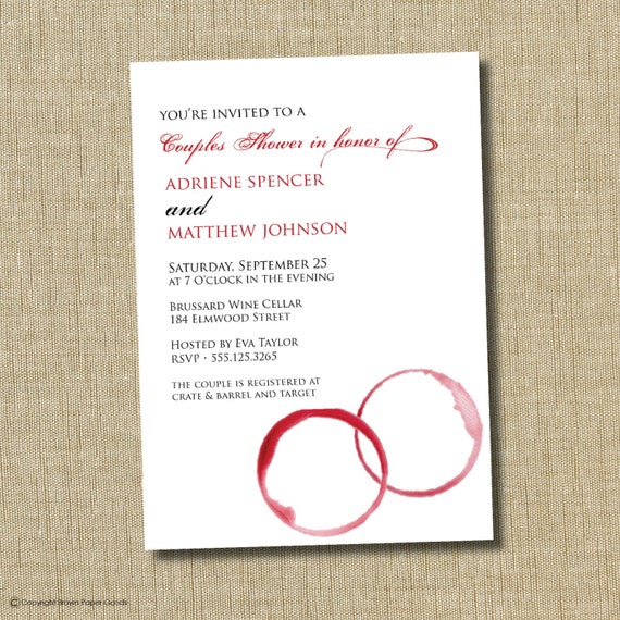 Items similar to Wine theme bridal shower invitation. on Etsy