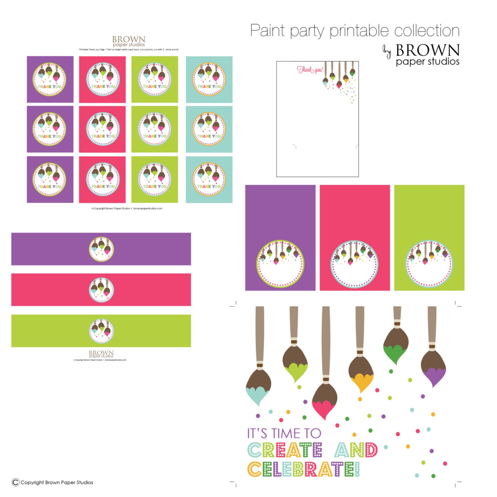 Paint Party Printables. Paint Party Printables.instant - Etsy