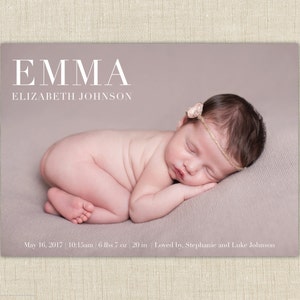 birth announcement girl. photo baby announcement