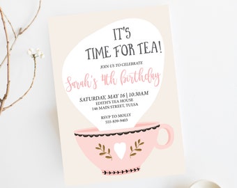 Princess Tea Party Invitation, Tea Party, Princess Tea Party, Princess, Princess Party, Princess Birthday