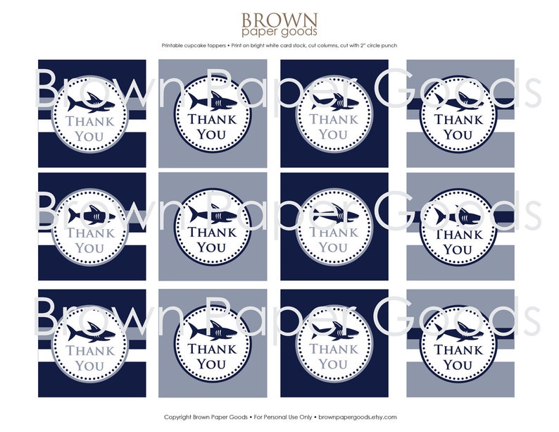 Shark Party Printable Favor Tags. INSTANT DOWNLOAD | Etsy