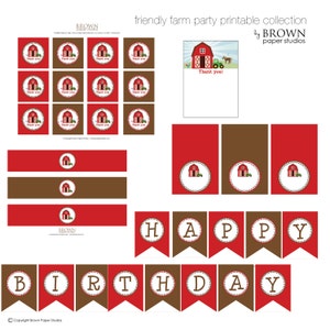 Farm Party Printables. Barnyard Party Printables.instant - Etsy