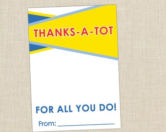 Sonic Gift Card Holder. INSTANT DOWNLOAD. Thanks A Tot