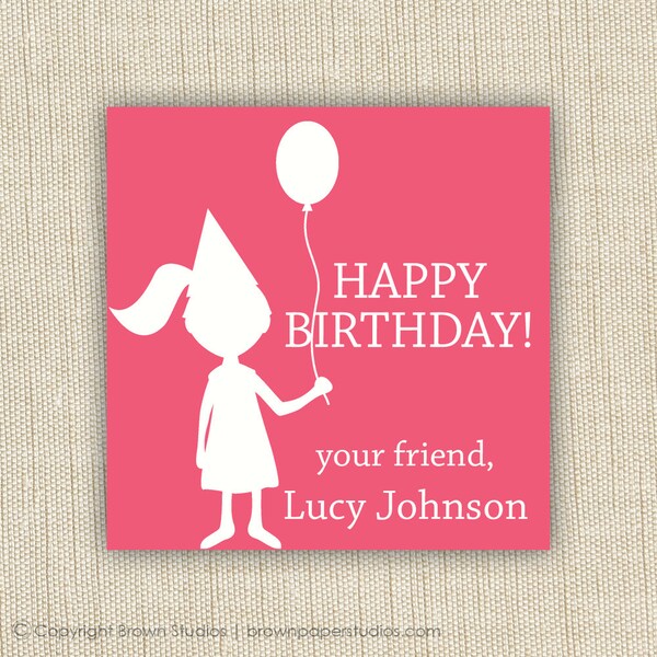 personalized gift tag- label- sticker. birthday gift label