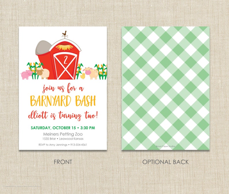 Barnyard Birthday Invitation, Farm Party Invitation, Girl Farm Birthday Invitation, Pink Farm Party Invite, image 2
